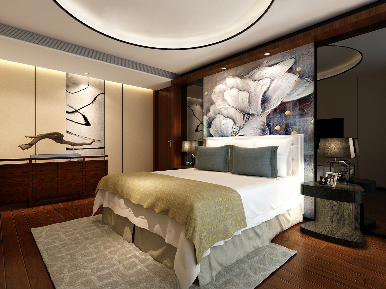 新中式 中式古典 奢华家装别墅样板房-3-16