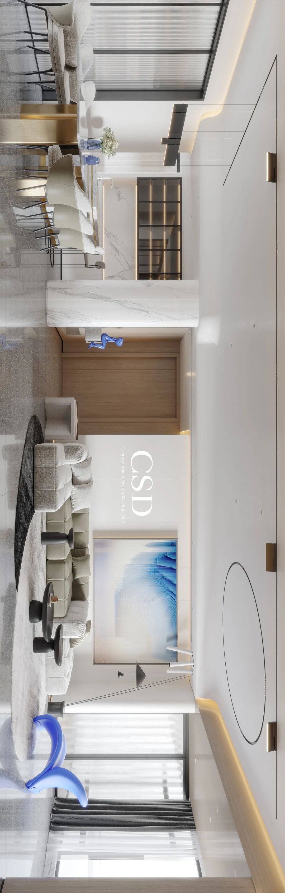 蓝色诗意 · 长沙清风徐来的简约奢华住宅丨中国长沙丨香港CSD设计事务所-21