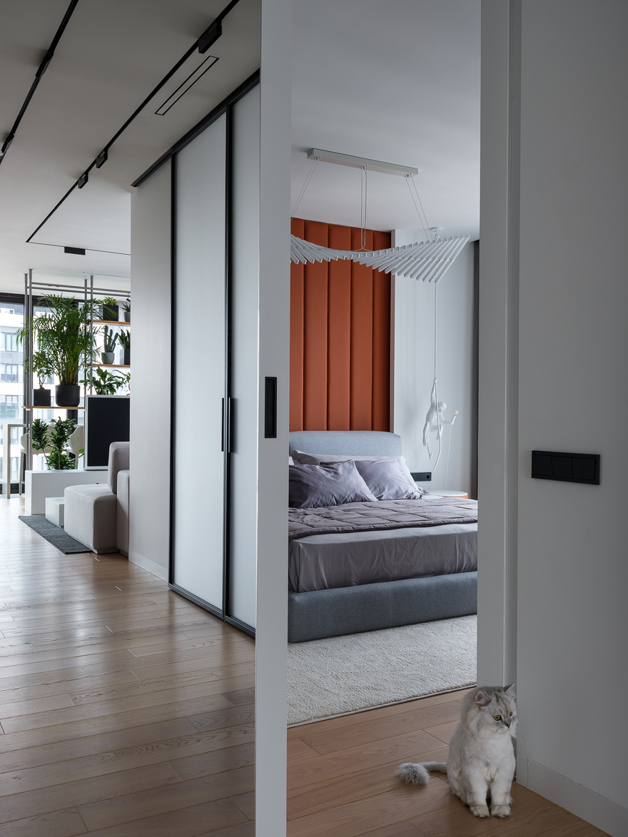 Дизайн квартиры с открытой планировкой площадью 100 кв. метров-11