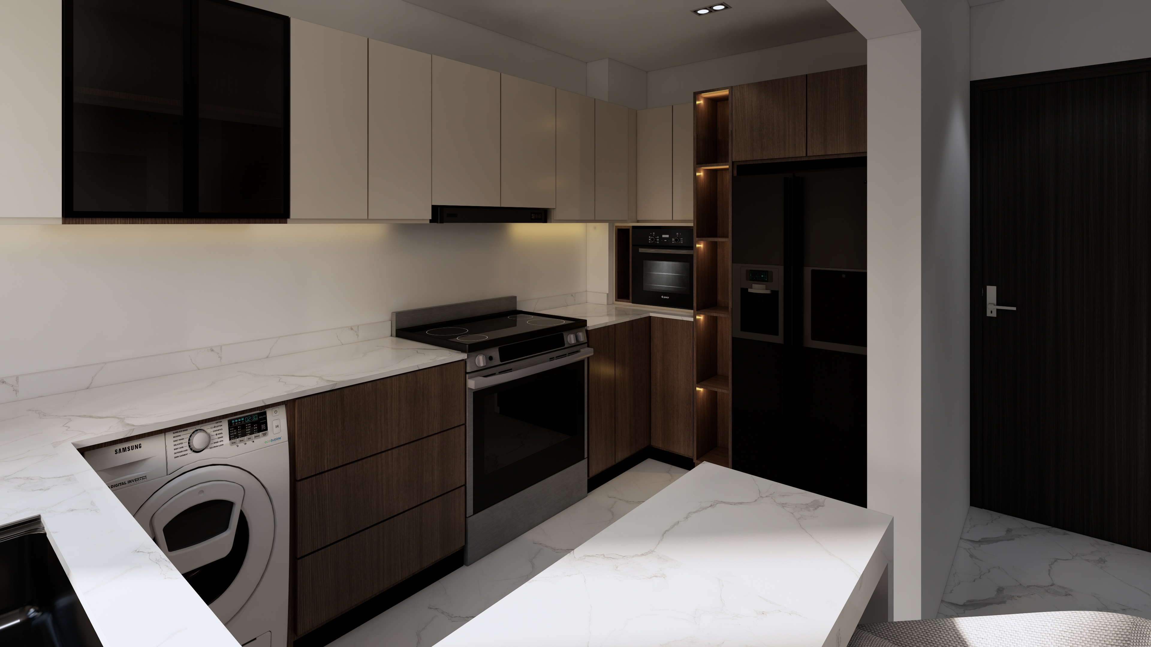 تصميم مطبخ مودرن حسب مواصفات الموضحه من العميل-3