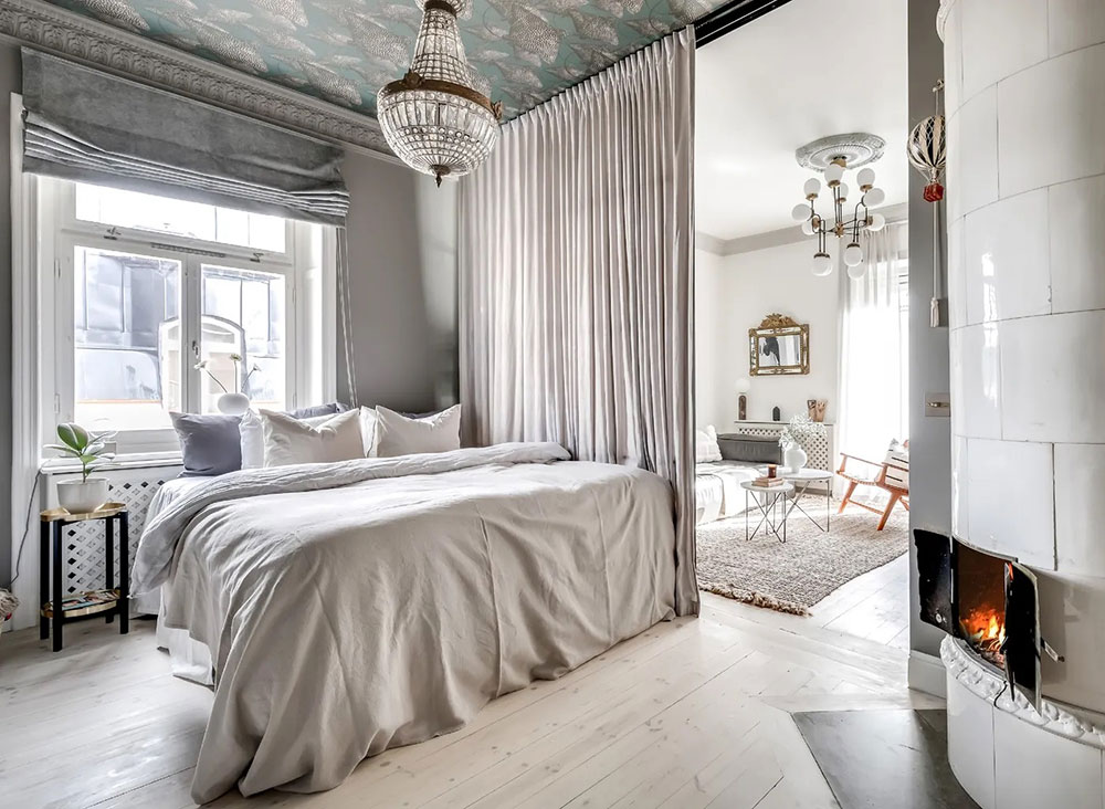 斯德哥尔摩 72 平米公寓，螺旋楼梯与玻璃隔间的完美结合-15