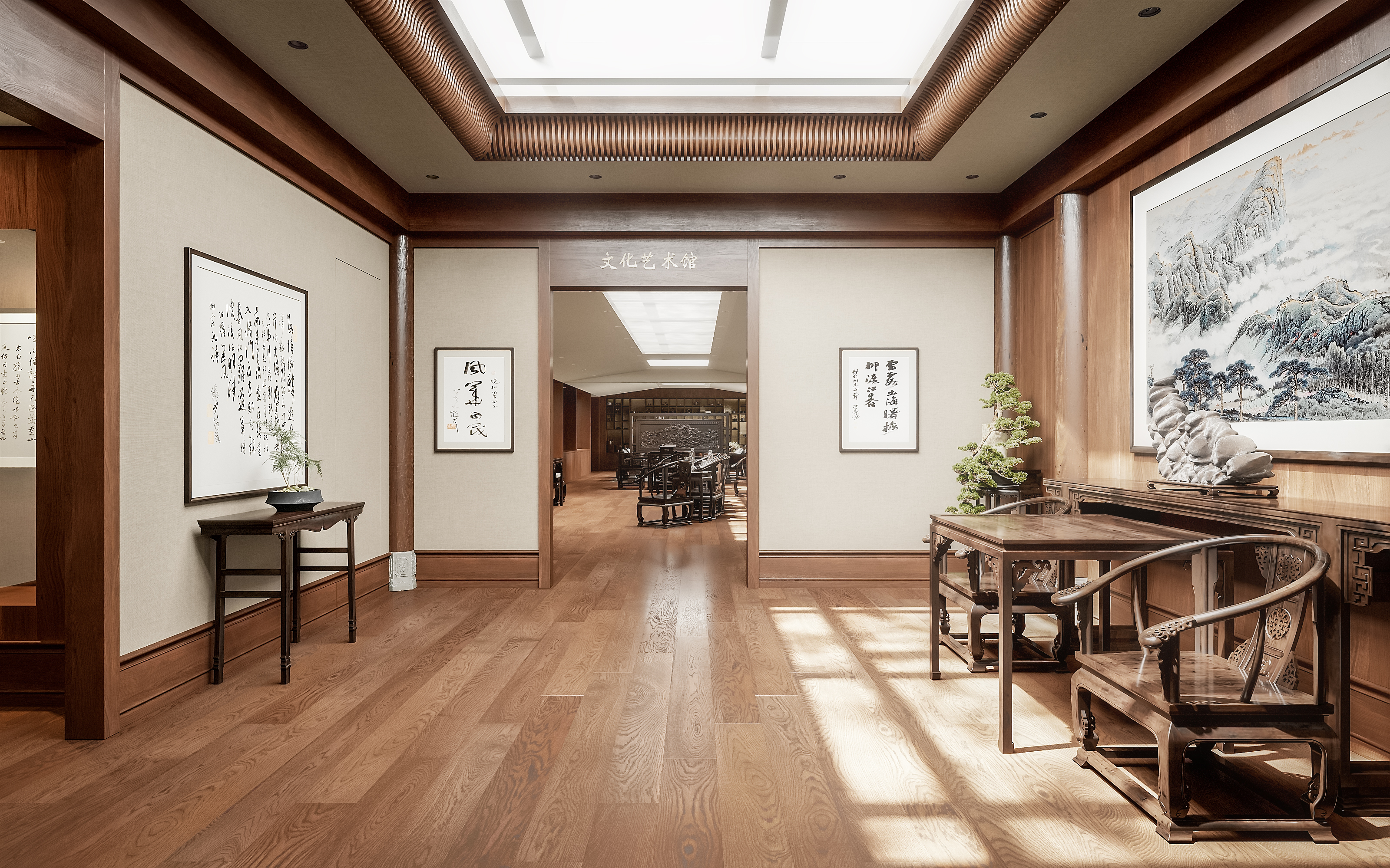 中式艺术中心风效果图表现-5