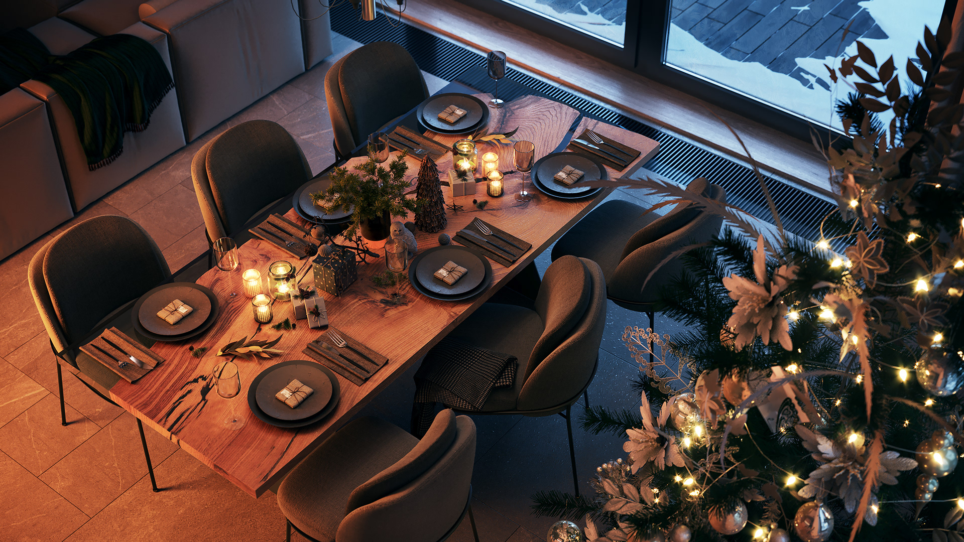 充满舒适和温暖的房子。                     -3