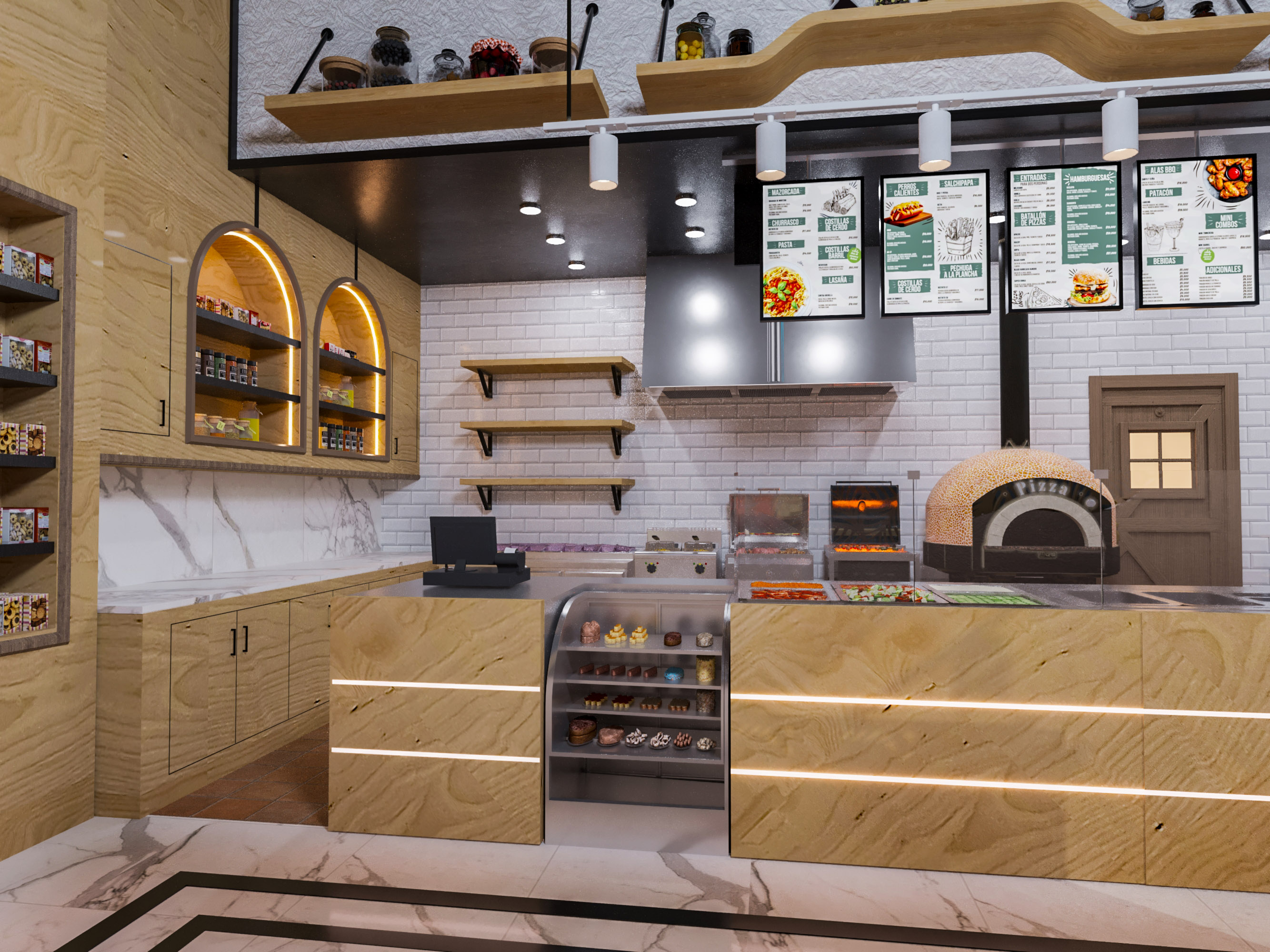 “CEDRA”  现代黎巴嫩熟食店室内设计-13