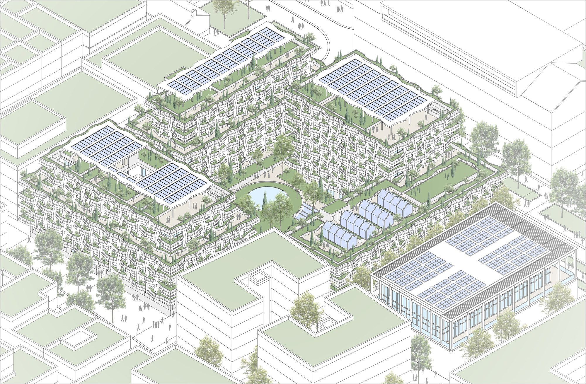 秘密花园生物气候外壳丨法国蒙彼利埃丨Vincent Callebaut Architectures-32