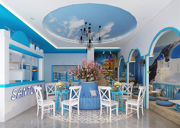 Santorini Tea Thái Nguyên奶茶店丨Ken Design-14