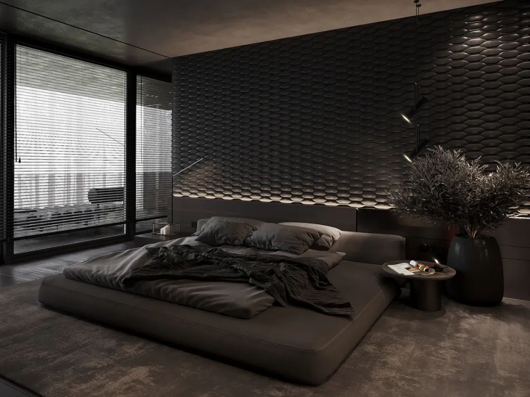 深色系卧室设计-3