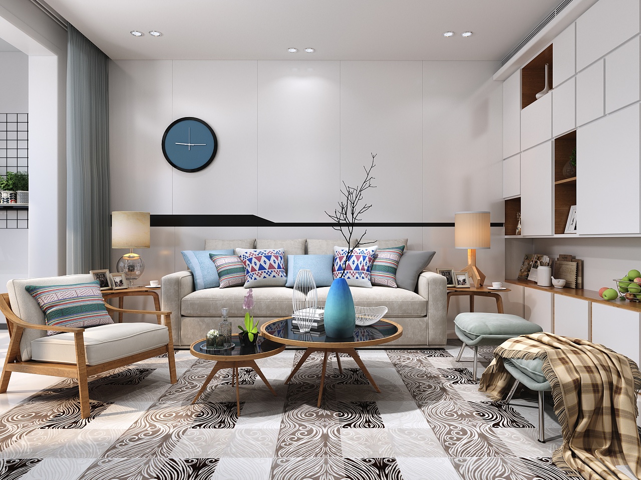 北欧风客厅设计丨女屋主设计师-3