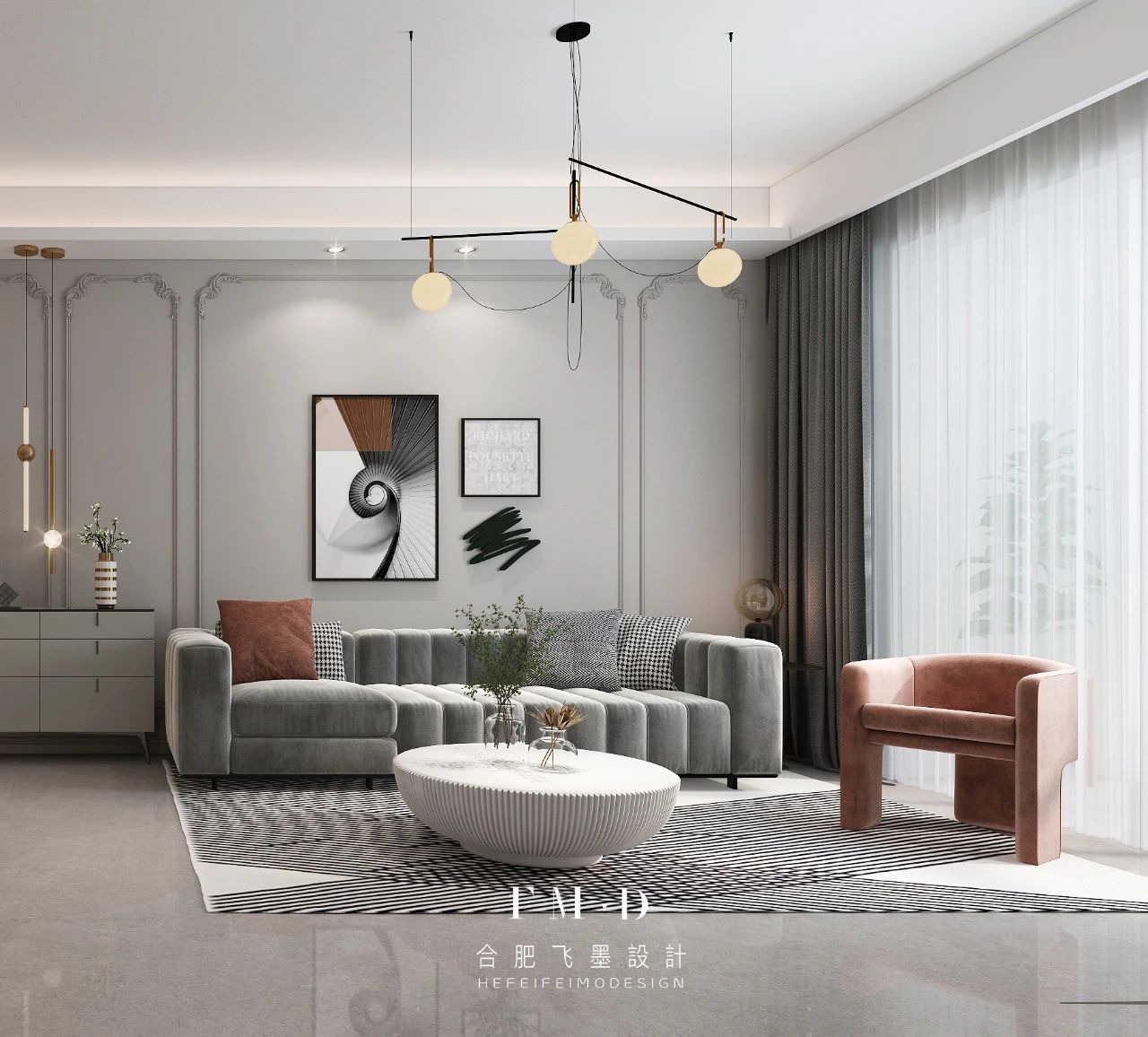 合肥望江台璟宸 100㎡三室轻奢法式设计,单身女青年的理想家居-21