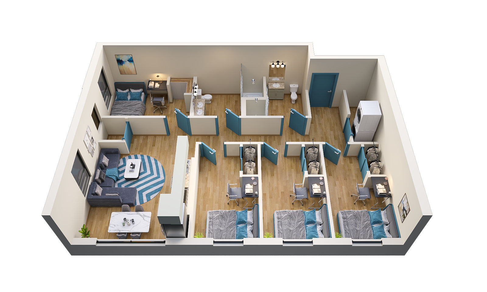 20 Housing units 3D plans-18