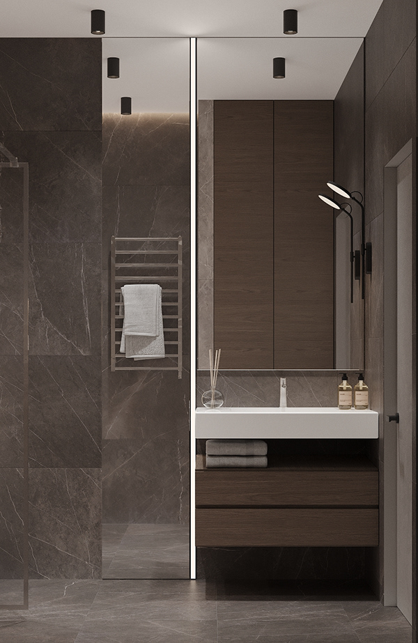 100㎡高级灰色系住宅设计-20