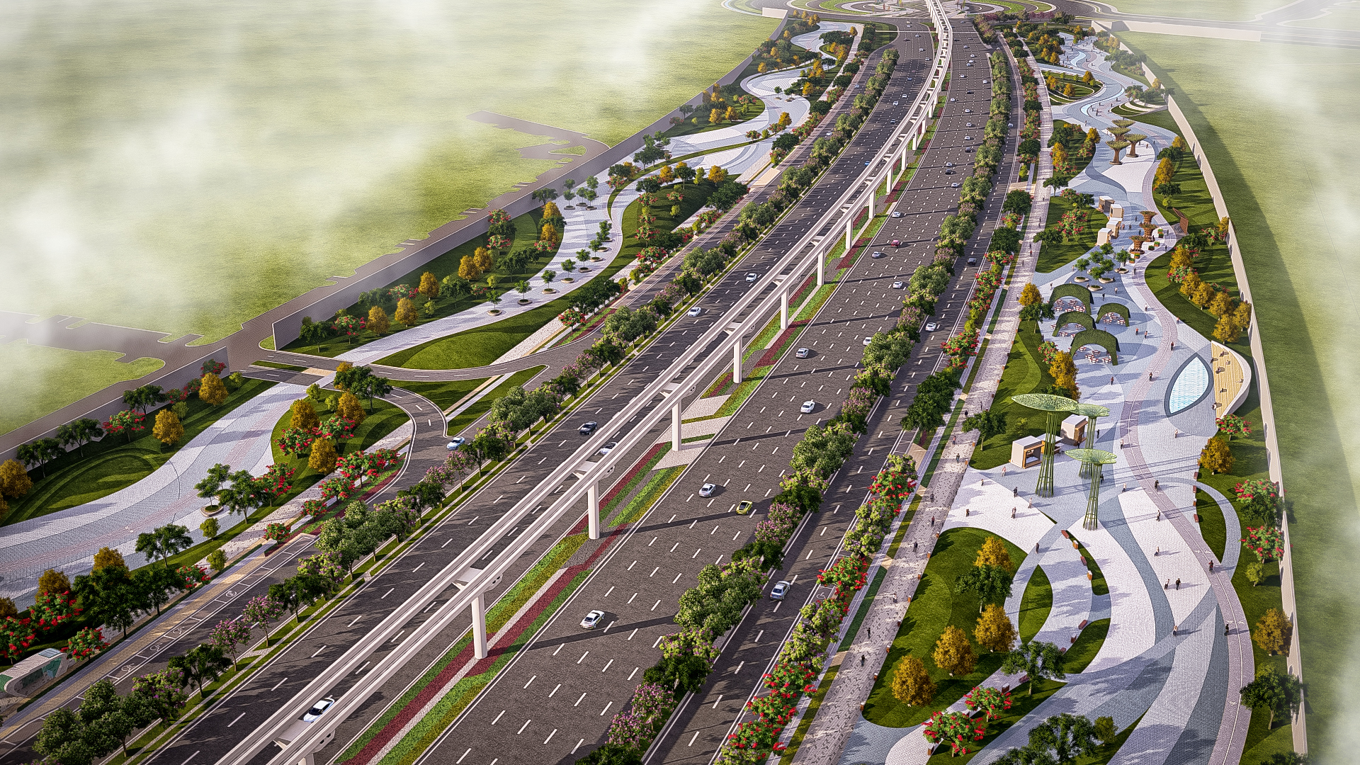 Main Road Streetscape Design in New Capital-5