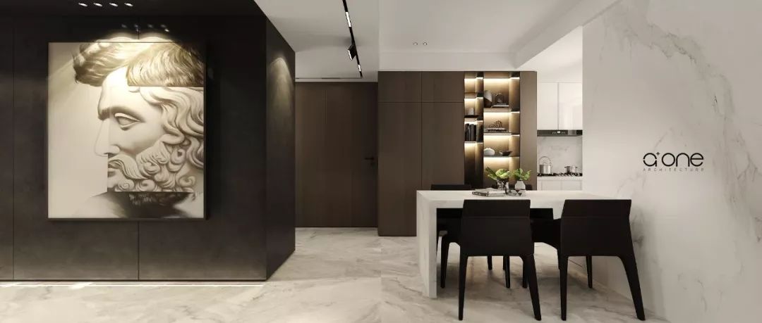 西安怡臻花园 130㎡轻奢空间,胡显辉打造黑白艺术世界-14