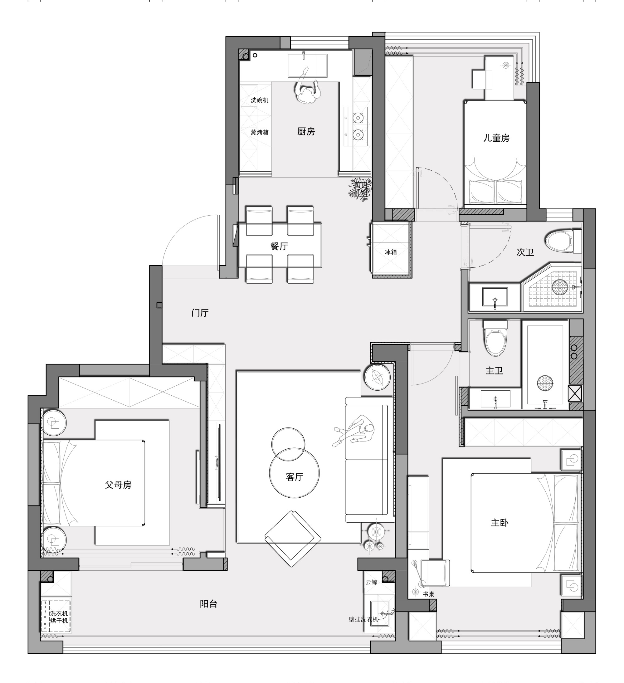 木元素+奶油质感的家丨晓安设计-4