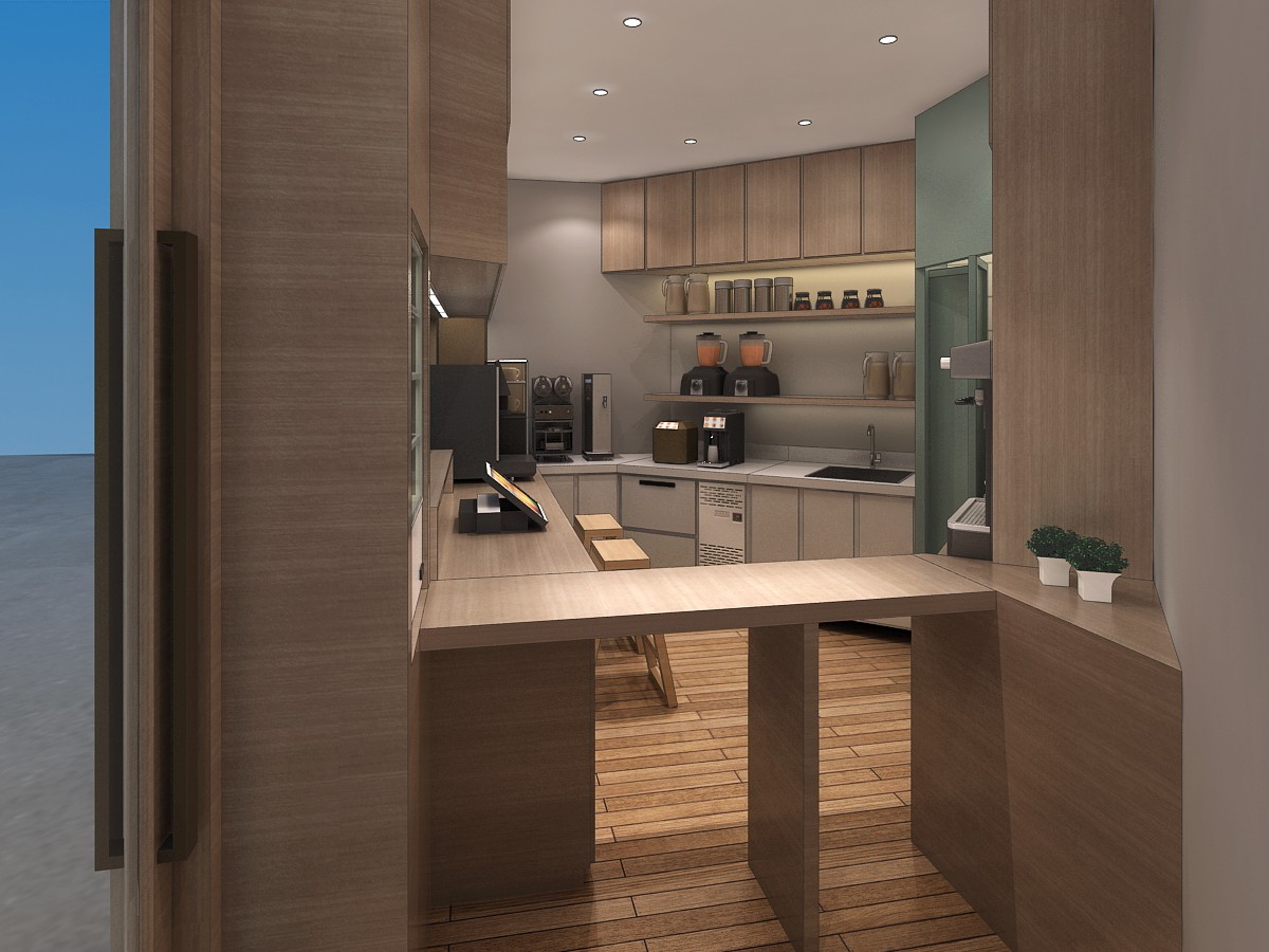 原木温暖明亮咖啡外卖店 CAFE CORREIA，紧凑布局提升售卖体验-1