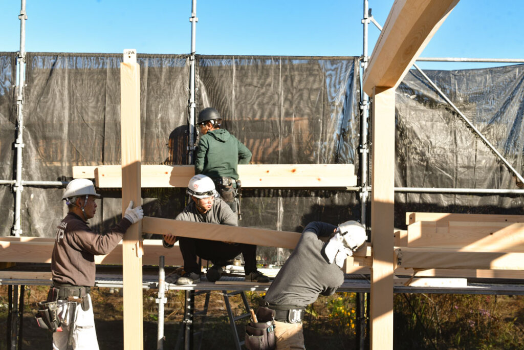 根の上の石場建て８　建前丨水野设计室-60