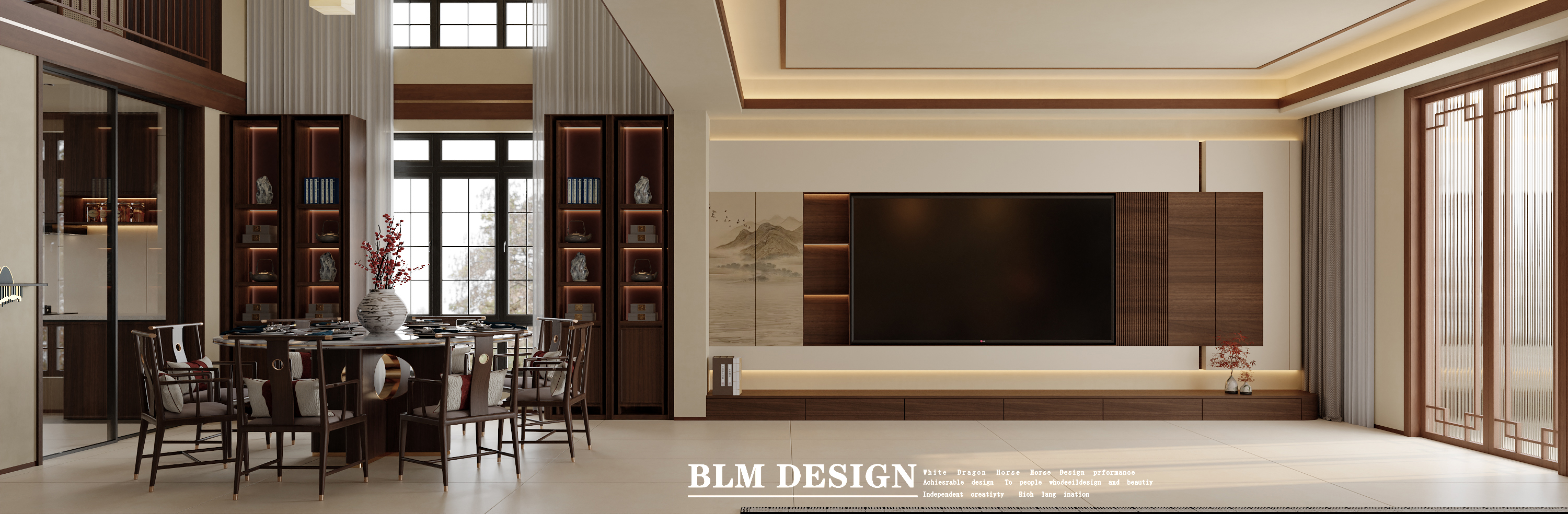 新中式别墅效果图案例-1