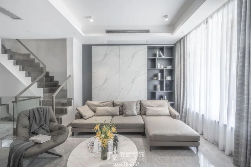 东滩花园×尚层别墅装饰|上海简约风别墅设计,叙说纯粹的空间美学-20