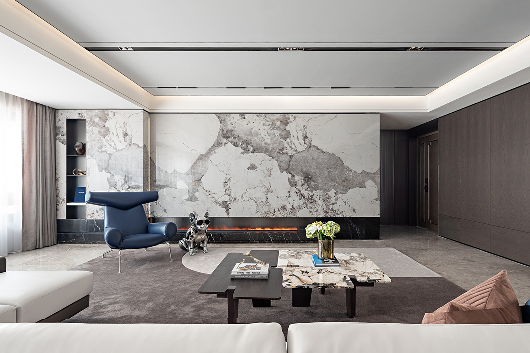 蓝调大平层 · 现代艺术与生活的完美融合丨中国台州丨壹新设计,恩嘉设计-8