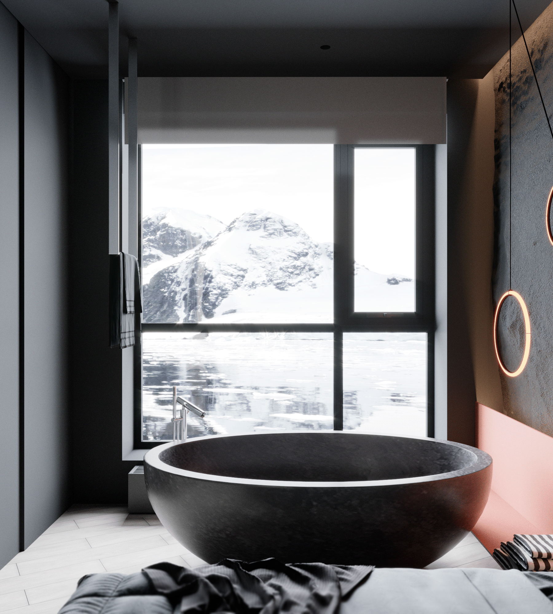 89㎡高级黑色系公寓设计 这也太酷了吧-14