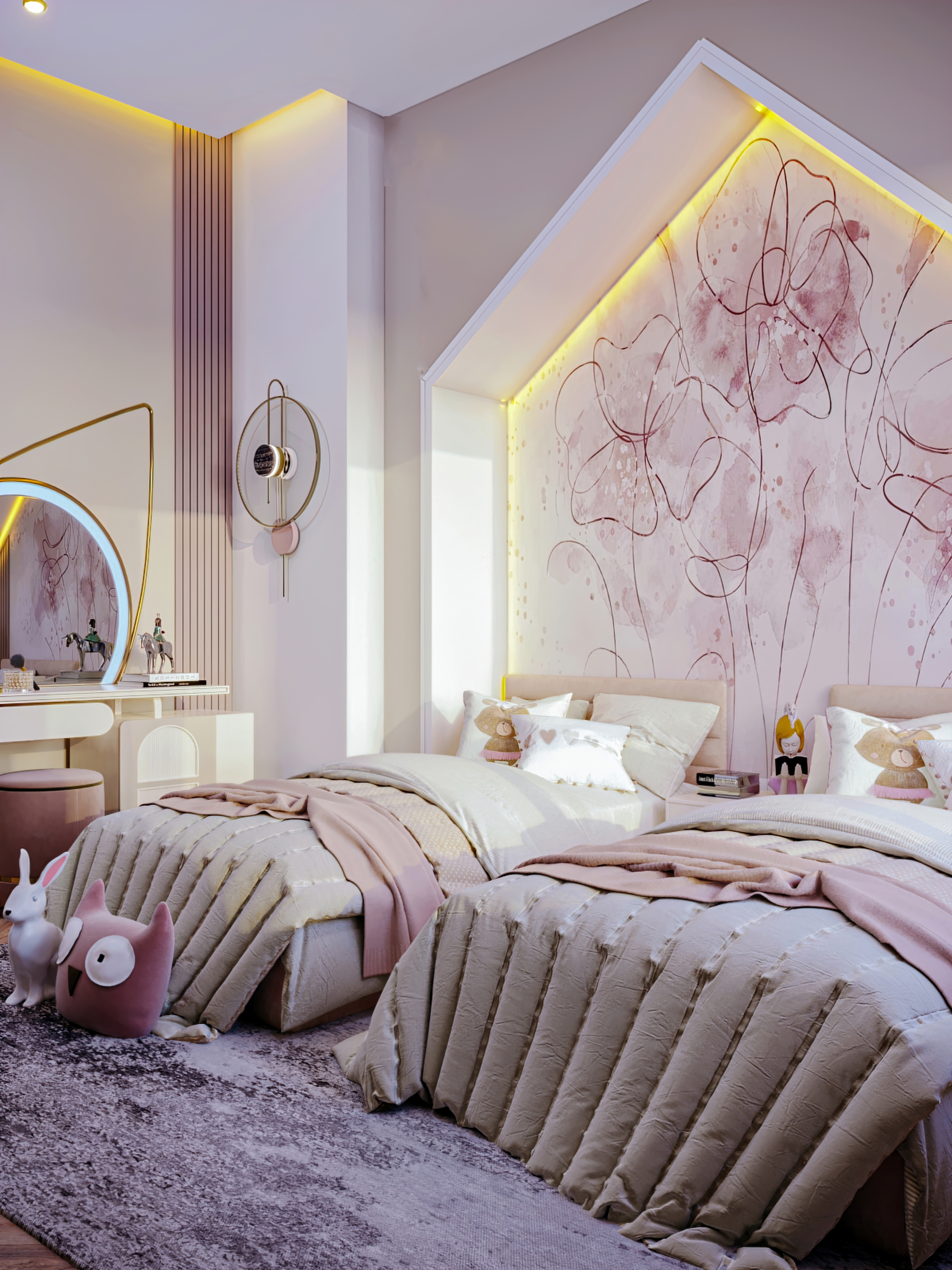 Girls bedroom interior design-3