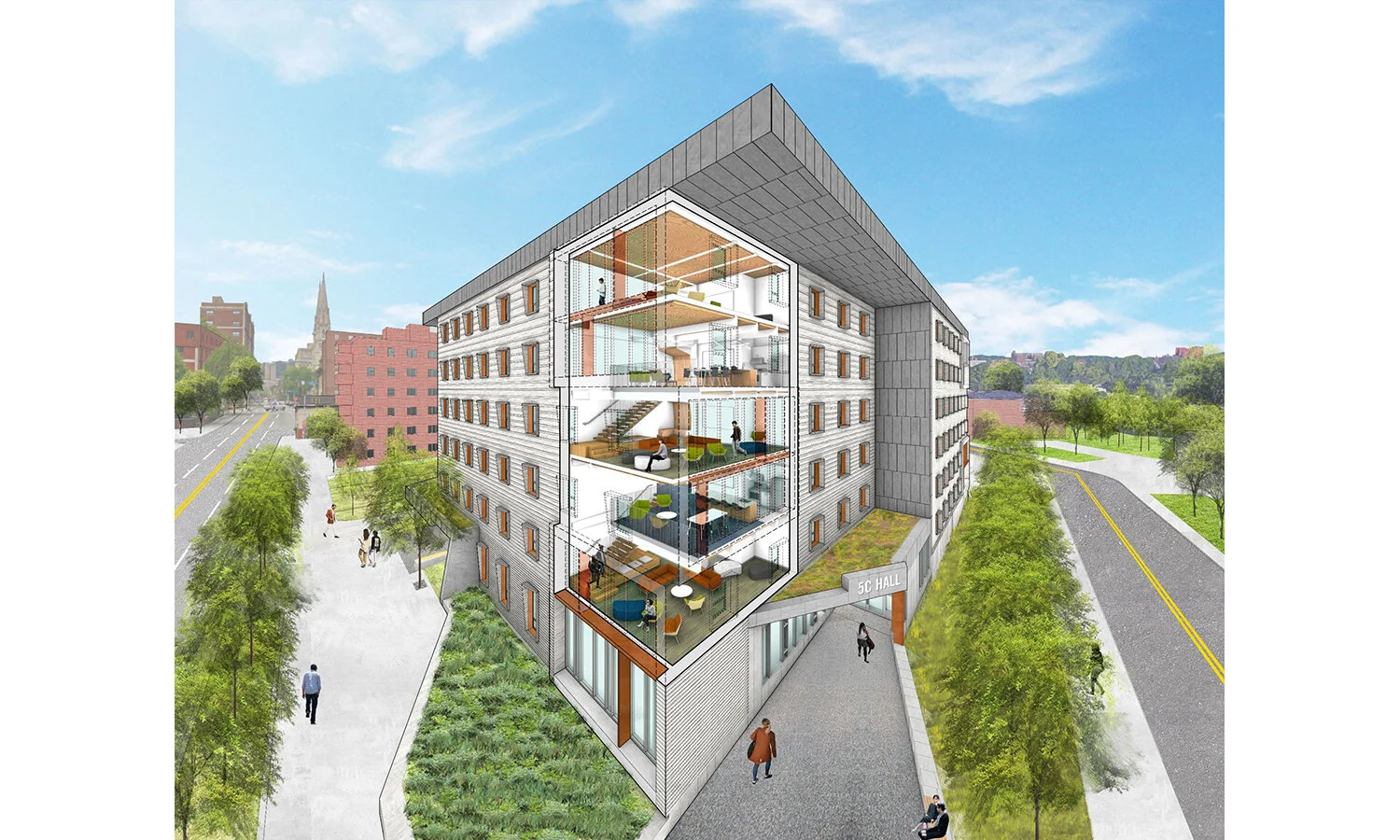 卡内基梅隆大学第五大道与克莱德楼及社区共享空间丨美国匹兹堡丨LTL Architects-15