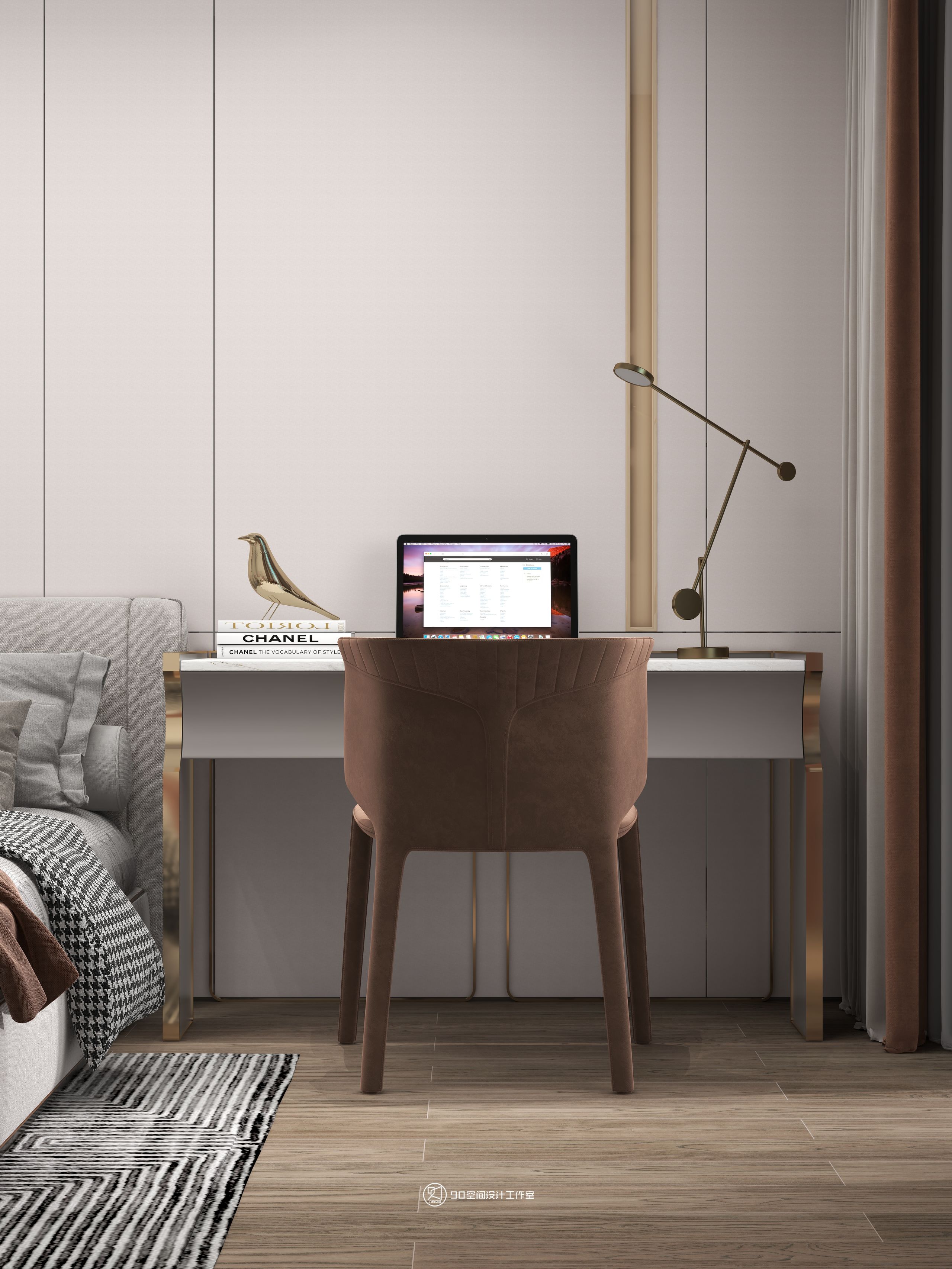 海市蜃楼现代轻奢风格挑高别墅设计丨90 空间设计-46