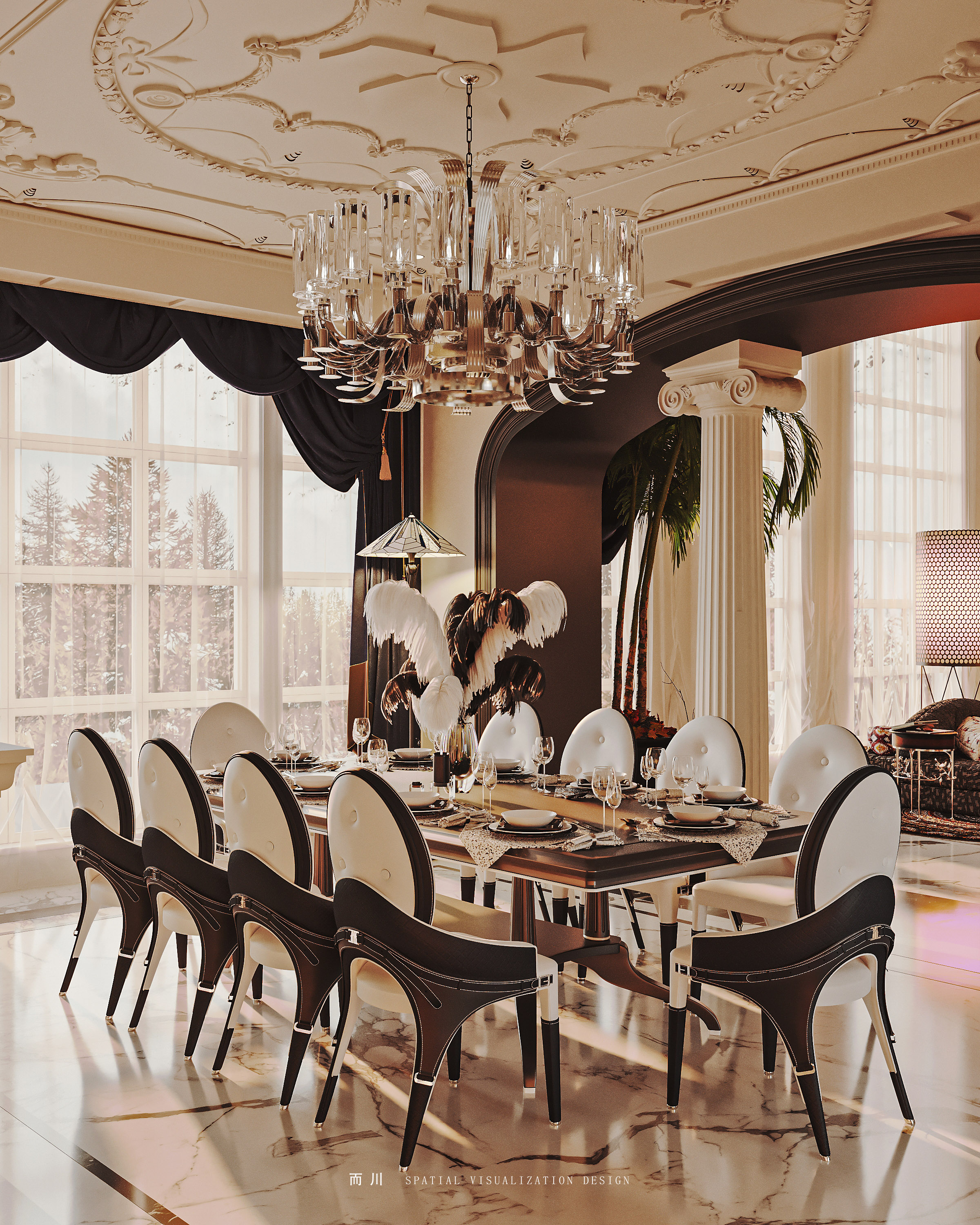 美式别墅丨而川空间可视化工作室-28