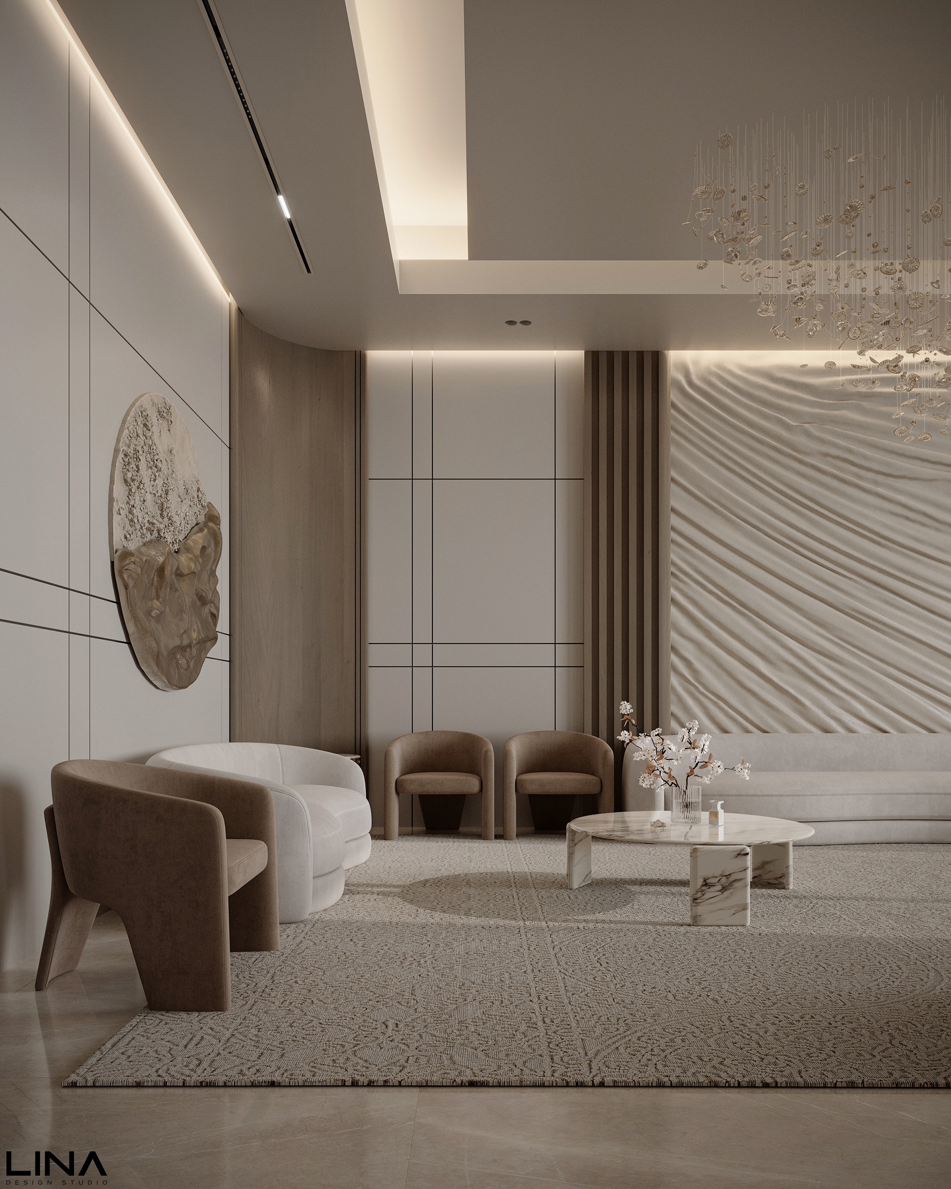 现代接待处设计丨沙特阿拉伯丨Lina Design Studio-5