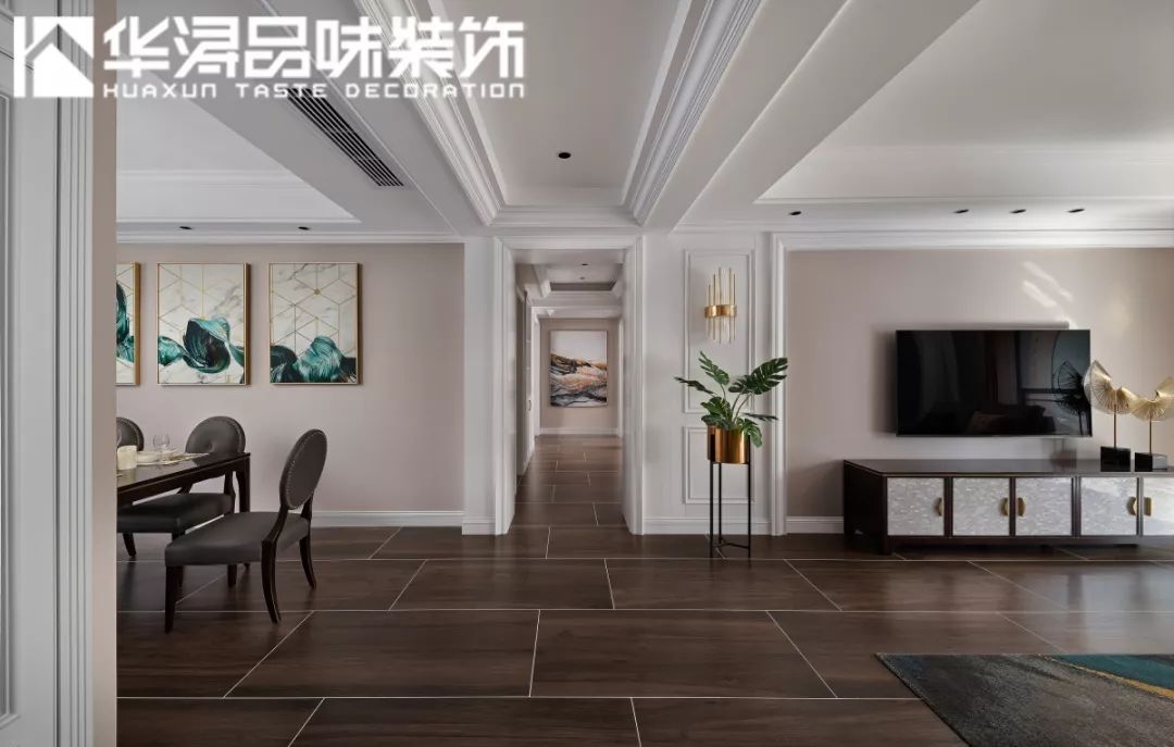 美式轻奢三口之家,流动的溢彩空间设计-15