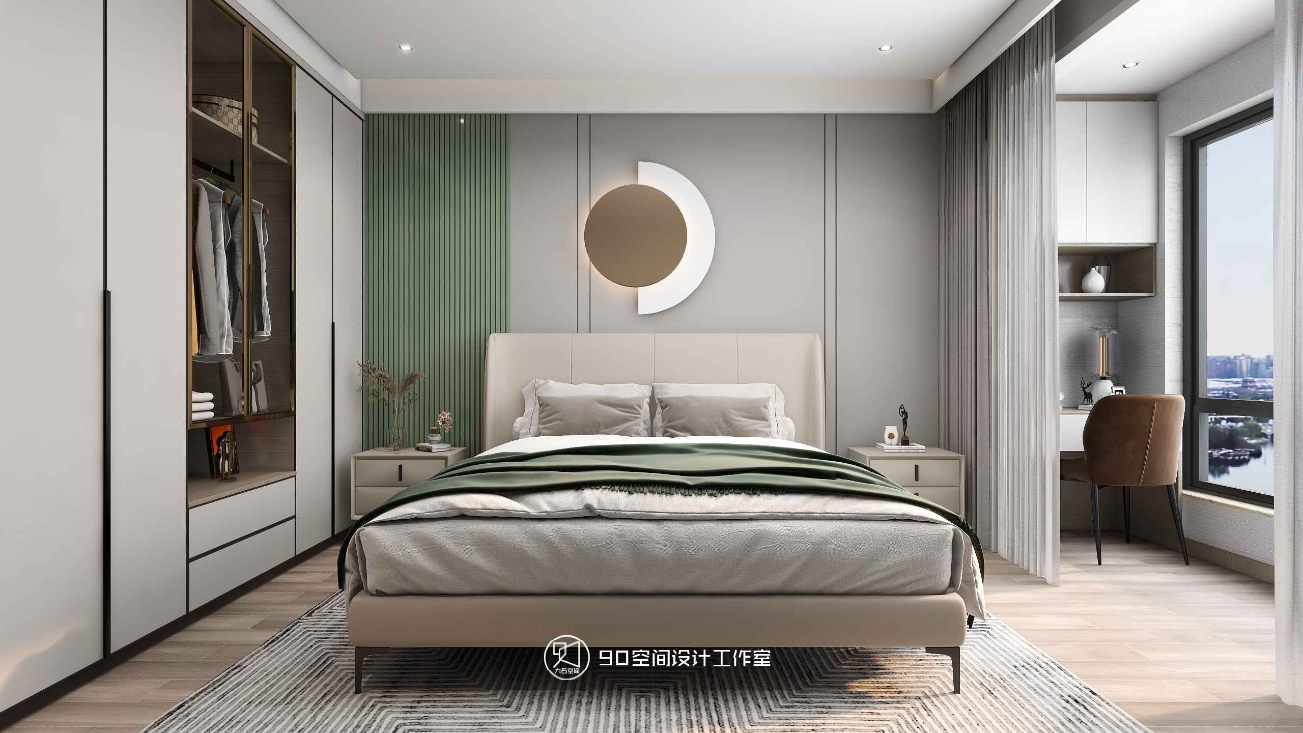 《薄荷绿》87 平方现代简约空间设计-34