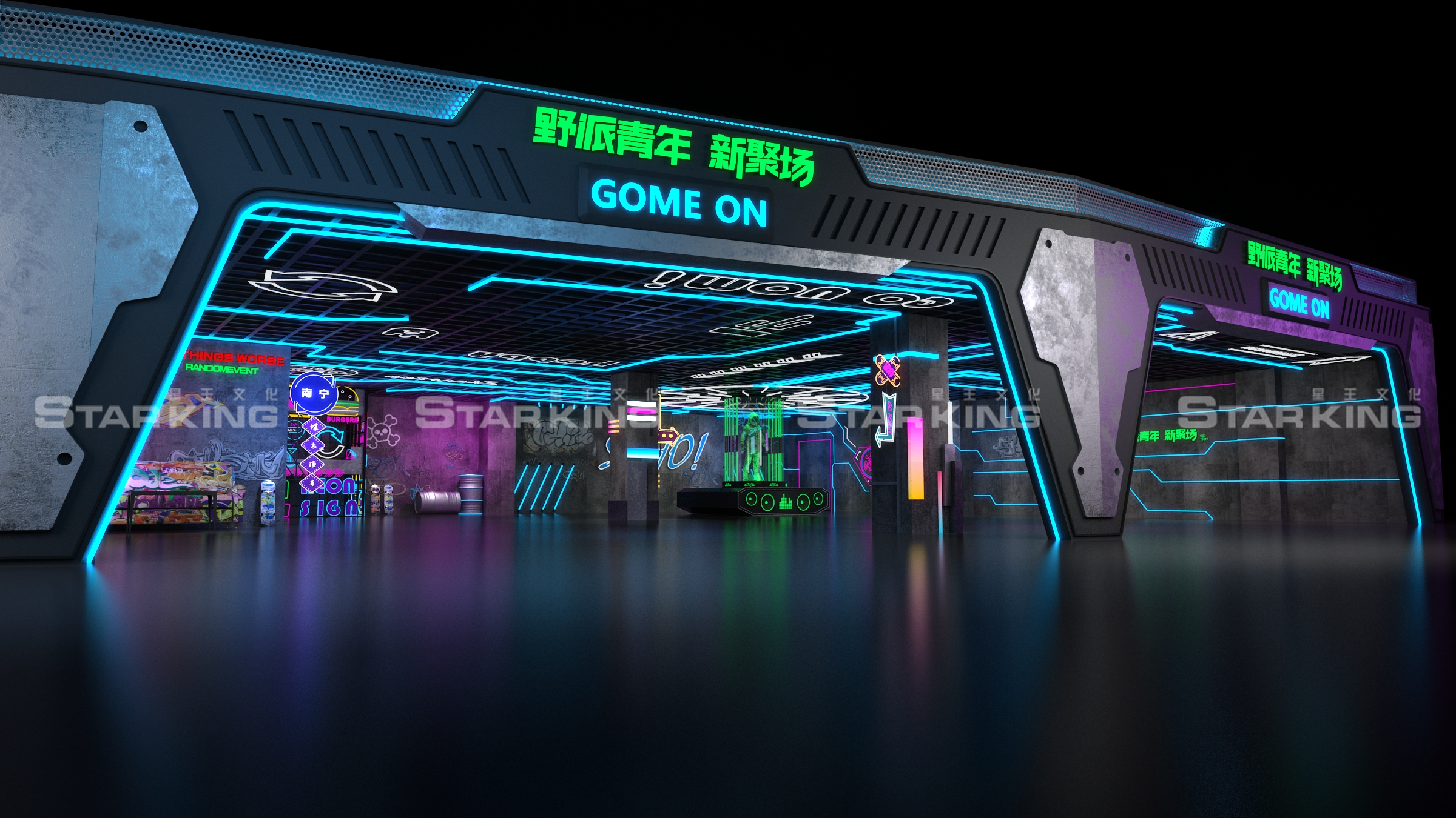 赛博朋克网红美陈打卡点-2