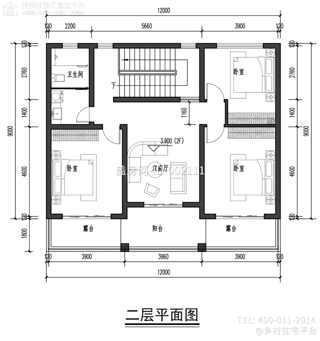 【设计师案例】土建参考造价30万，面宽12m×进深9m云南昆明二层新中式别墅-25