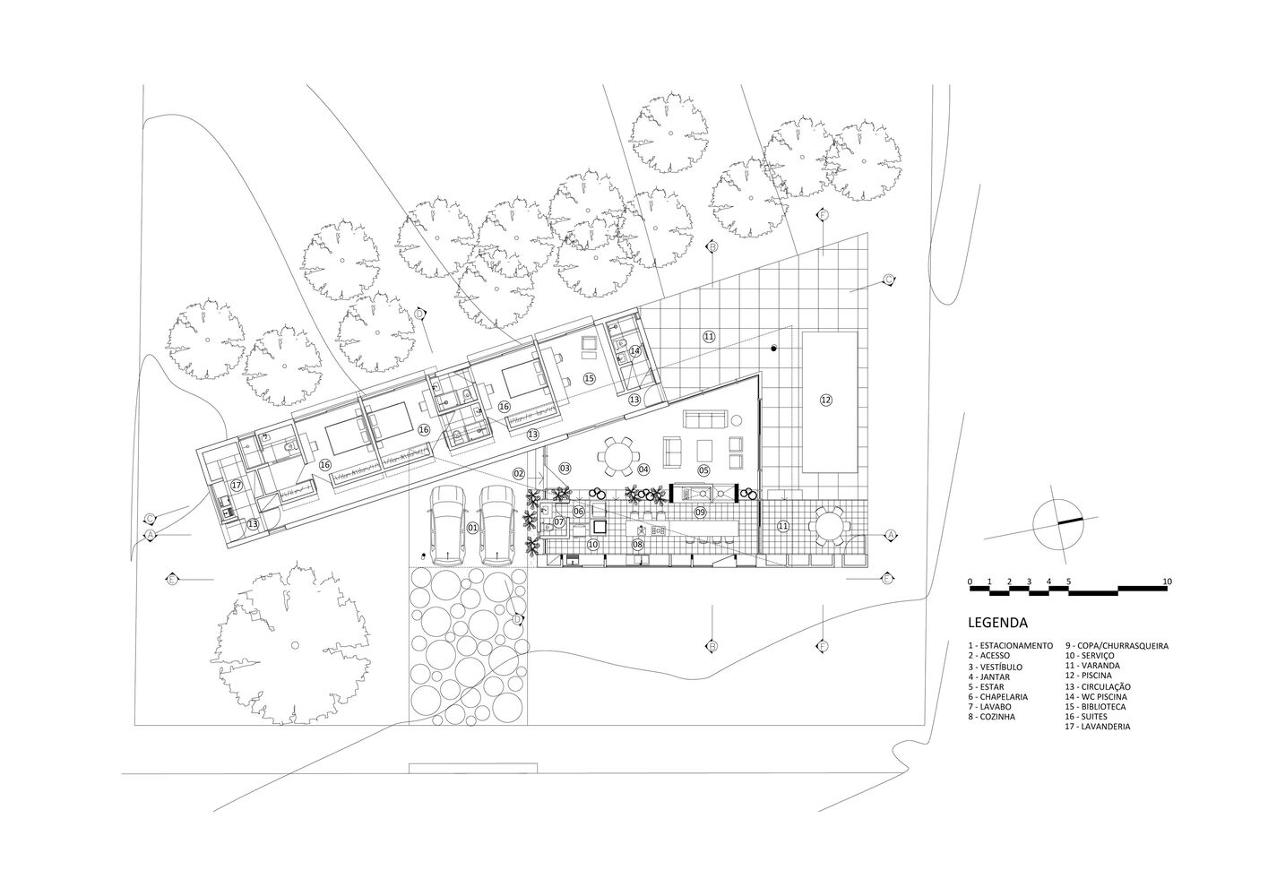 巴西环境保护区中的现代家庭住宅丨Trika Arquitetura-19