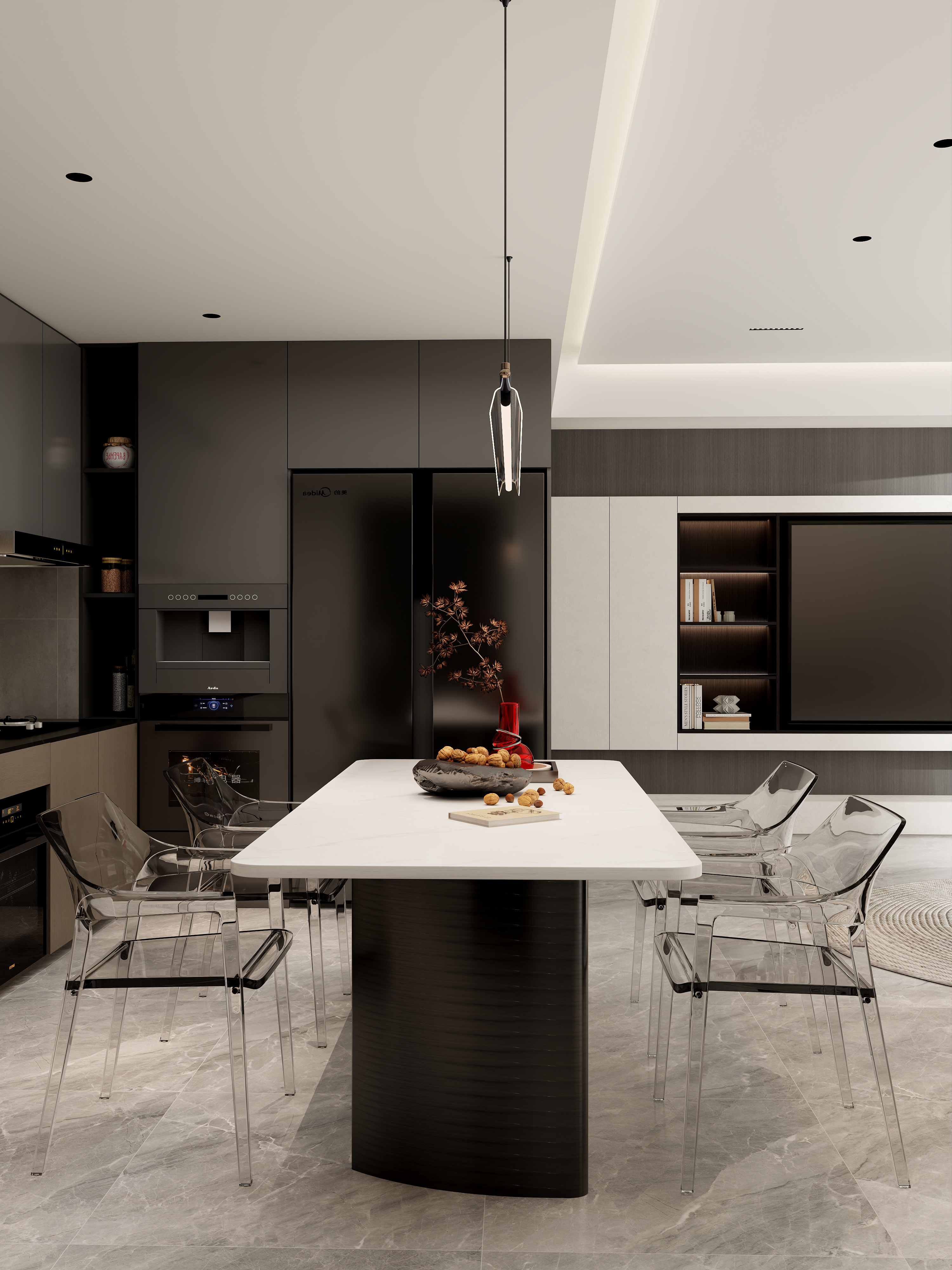 120㎡核心商圈平层清水房改造-5