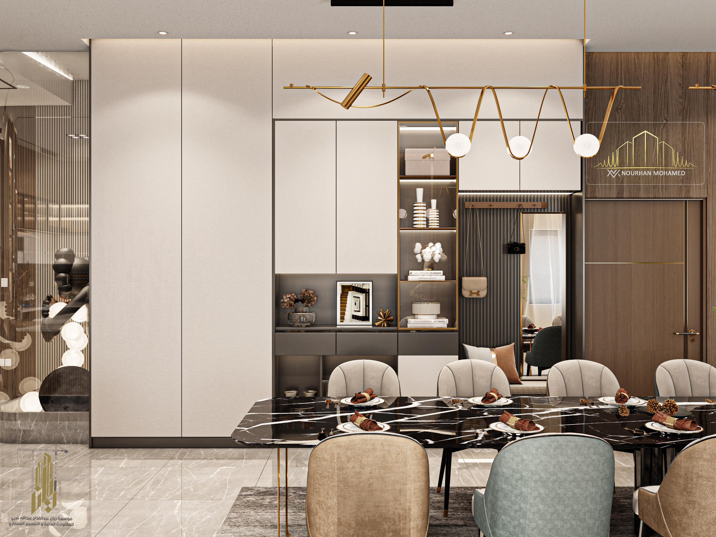 Reception + Kitchen interior design-16