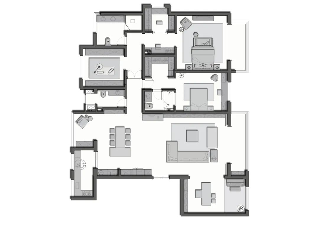 诗意湖城大境 · 现代意式平层住宅设计丨旗盛装饰-15