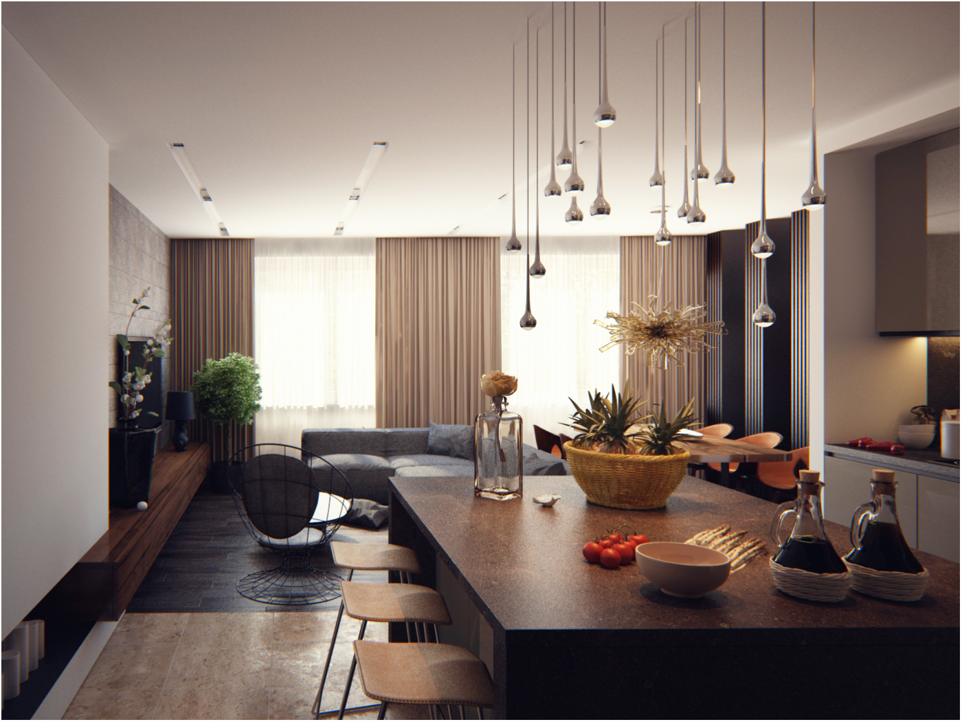 The interior of the apartment is 150 m  in residential complex Grand Park Alexandra Fedorova-4