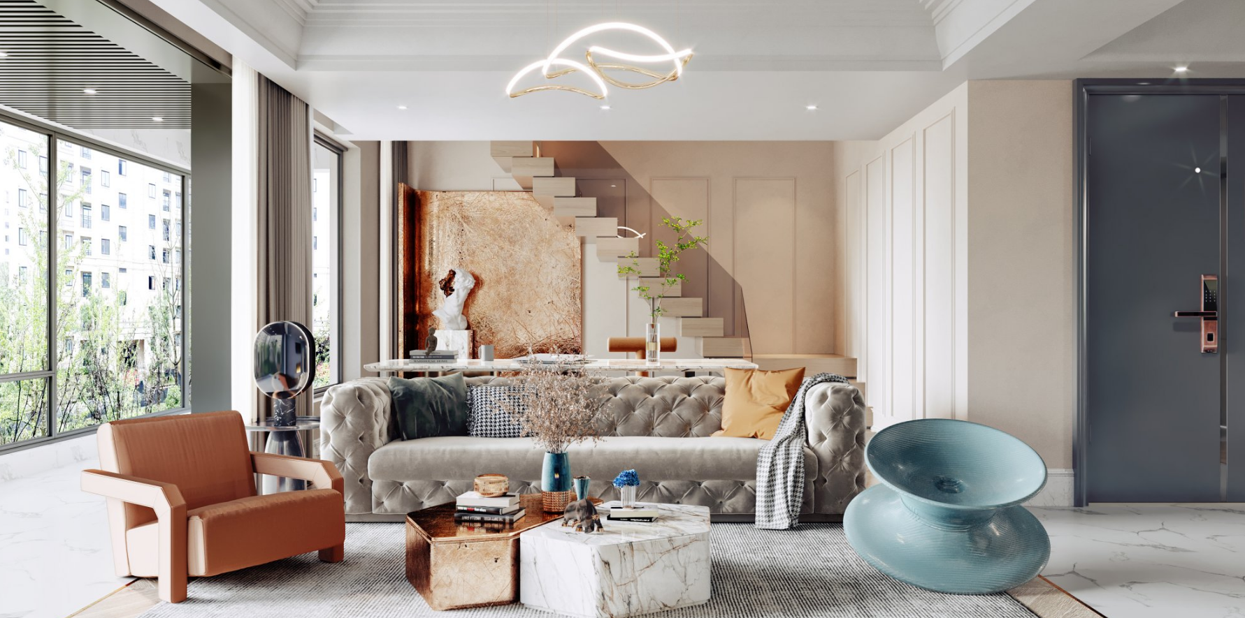 北欧风浪漫平层设计-4