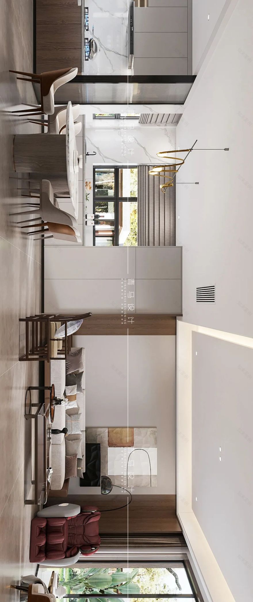 御河上院现代下叠别墅设计丨中国西安丨青马别墅设计-12