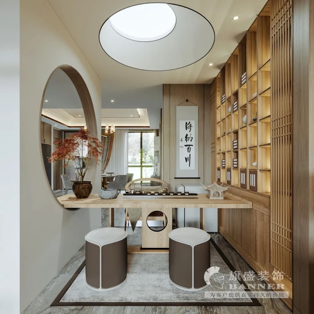 白桦林小区新中式风格平层设计丨旗盛-18