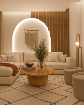 Serenity in Soft Tones – Living Room Design