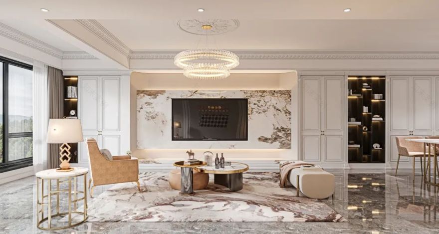 阅山湖·云著美式轻奢住宅设计丨介白设计工作室-22