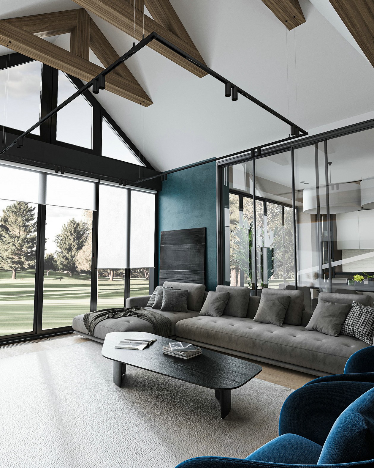 200㎡简约风公寓 优雅治愈的现代美学-1