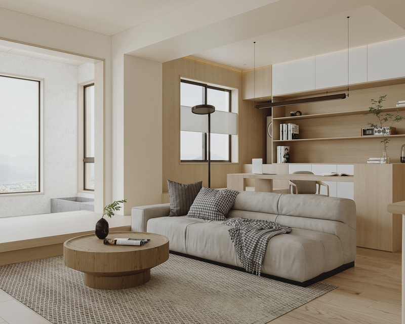 日系原木风家装效果图-7