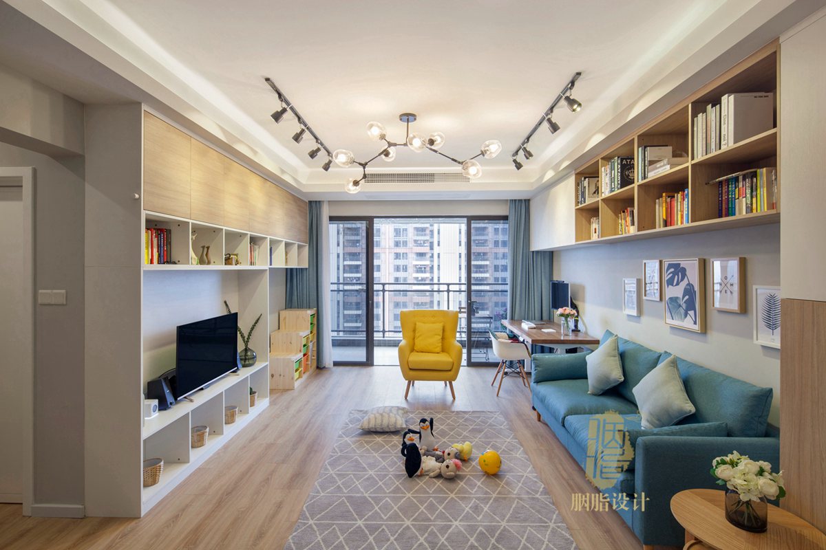 广州亚运城 121 平米北欧风之家 | 原木与色彩的美丽碰撞-24