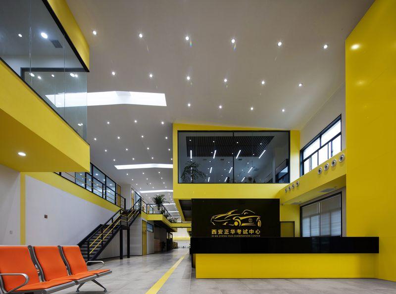 废旧仓库变身高颜值驾校,极简工业风诠释安全警示-0