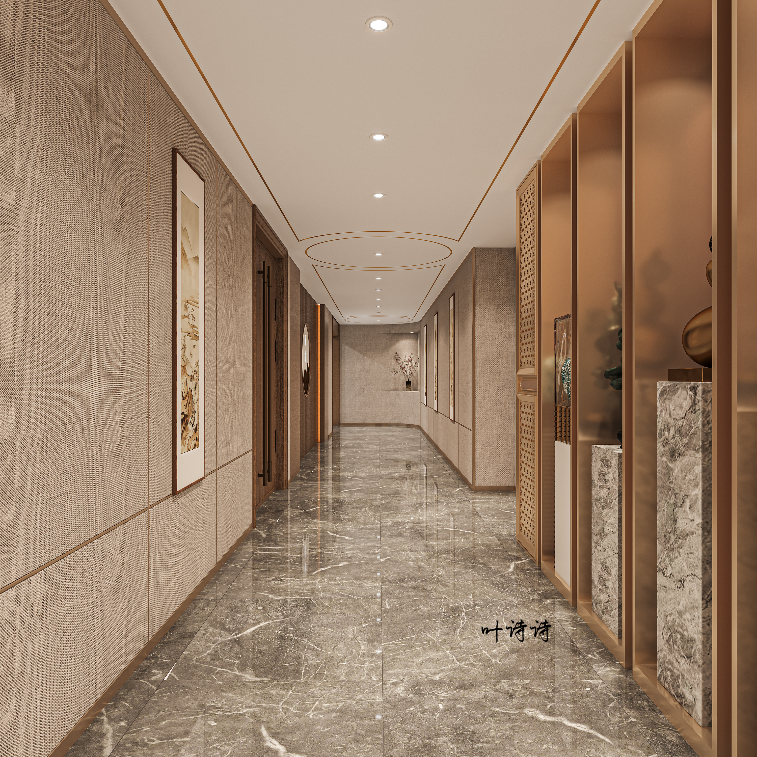 当艺术邂逅生活，会所装修效果图演绎空间灵魂-7