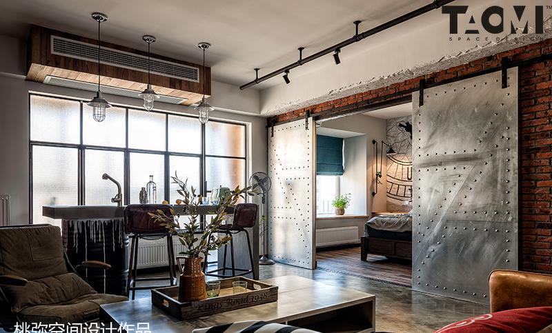 桃弥设计 | 工业风平层住宅,灵活布局与复古元素完美融合-30
