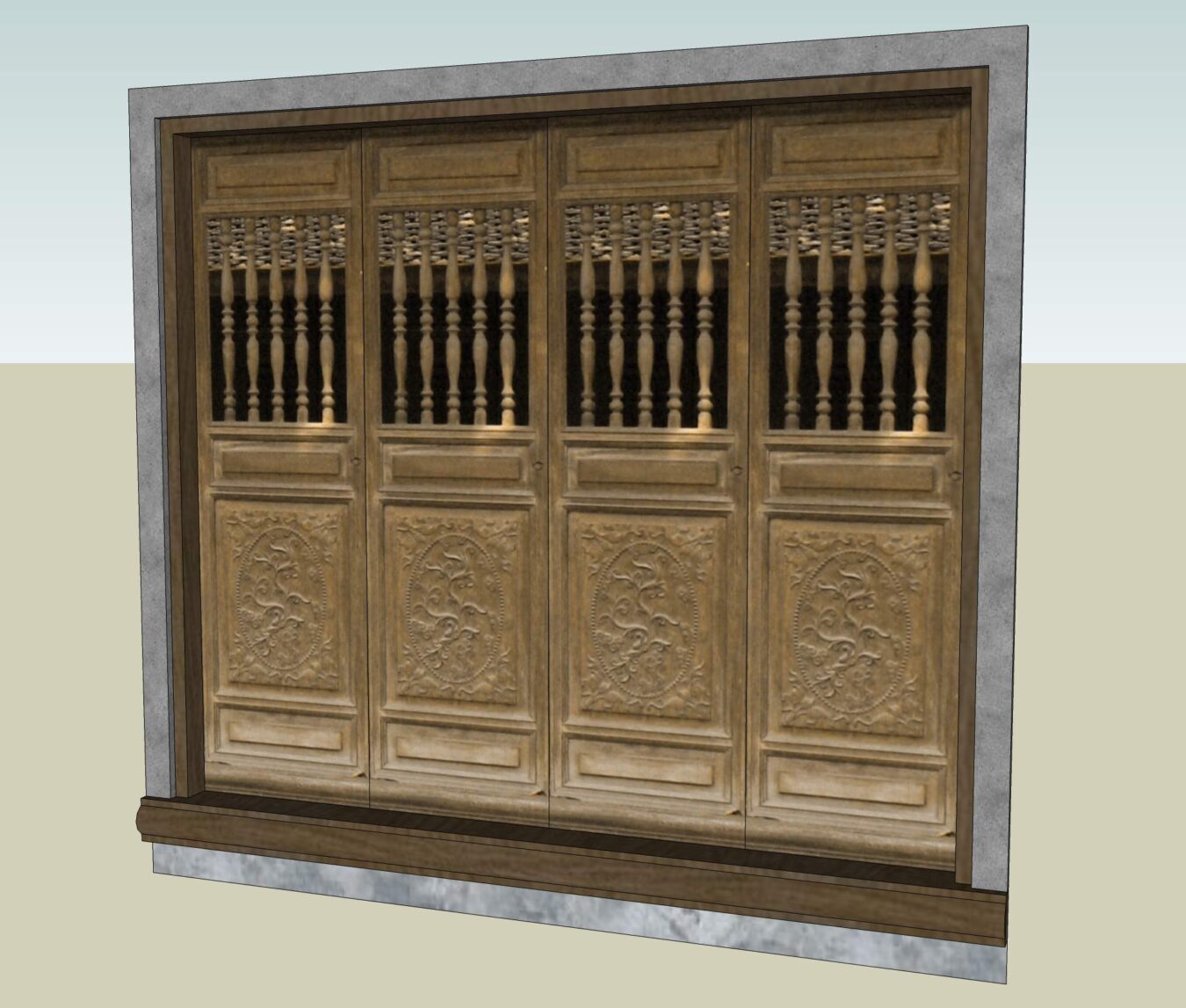 越南古建筑寺庙Sketchup模型库（P6）-3